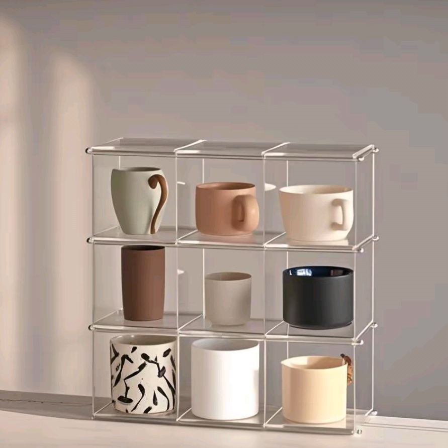 Desk Setup Organizer - Акриловая полка для хранения чашек, настольный