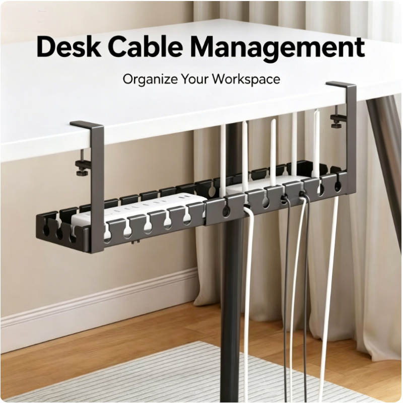 Desk Setup Organizer - Подстольный телескопический органайзер для проводов, металлический