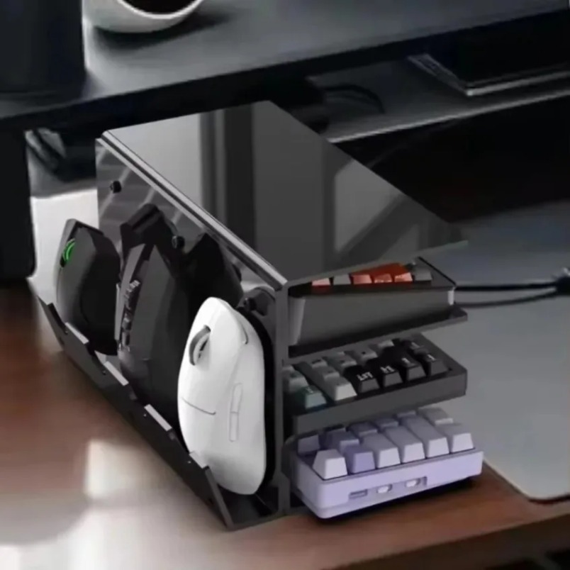 Desk Setup Pegboard - Подставка для клавиатуры и монитора, 3-уровневая,
