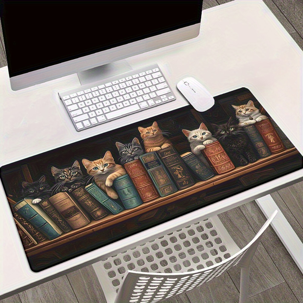 Desk Setup Books - Коврик для мыши с милыми котиками