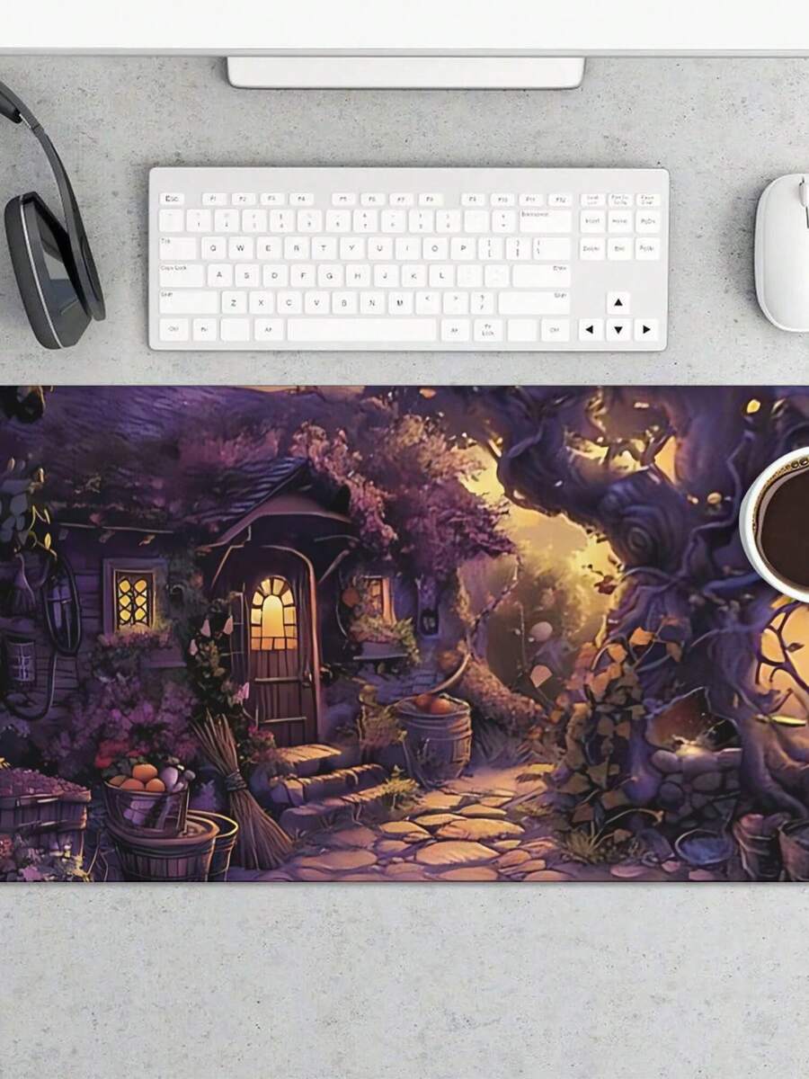 Desk Setup Gaming And Work - Большой игровой коврик для мыши с