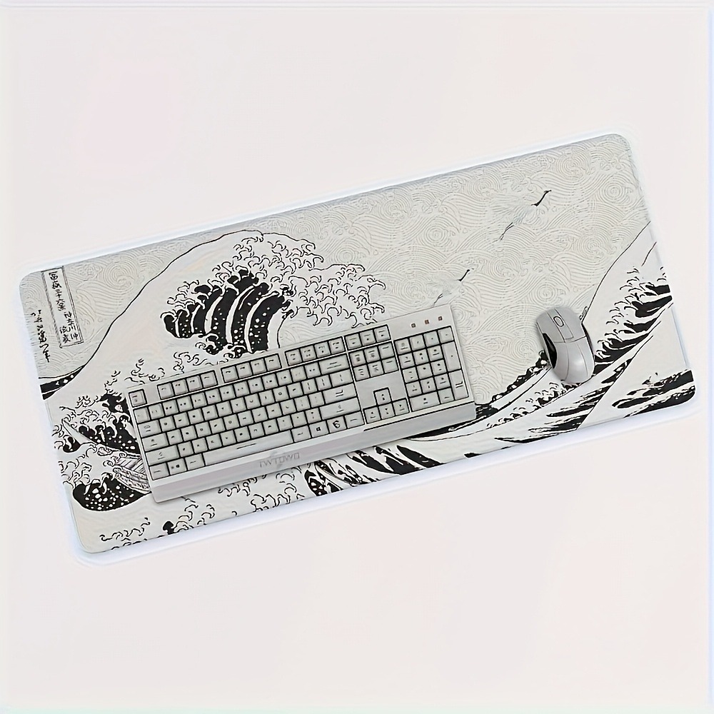 Desk Setup Pc And Laptop - Настольный коврик Black White Wave Art
